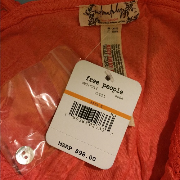 🆕NWT: FREE PEOPLE “DAYDREAM” CORAL LACE MINIDRESS - Picture 7 of 7